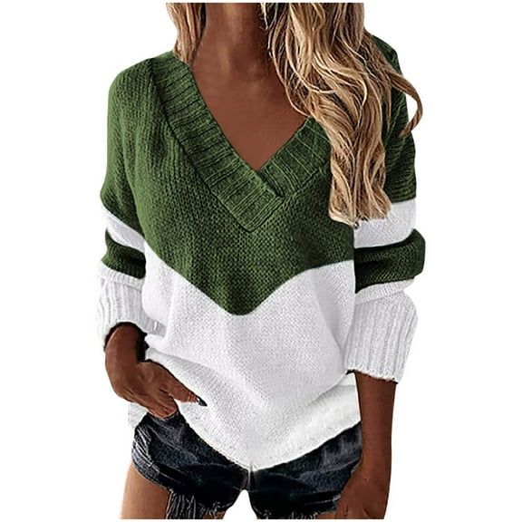 Babcutegg Sweaters for Women Soild Color Casual Fashion Warm Womens Fall and Winter Clothes Army Green Size L