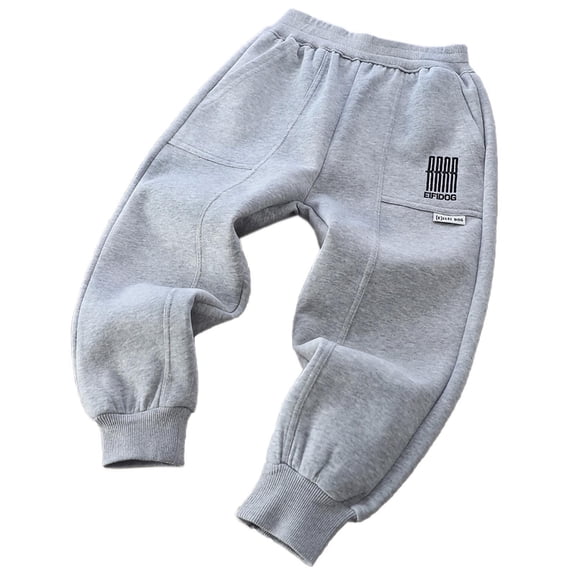 Babcutegg Sweatpants for Kid Boys Elastic Waist Side Pockets Straight Leg Fall and Winter Clothes for Boys Gray Size 9