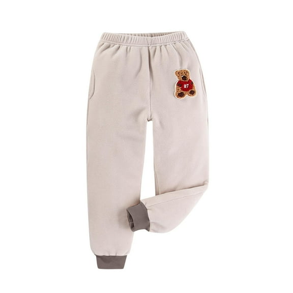 Babcutegg Sweatpants for Kid Girls Elastic Waist Regular Fit Side Pockets Outfit for Girls Beige Size 7