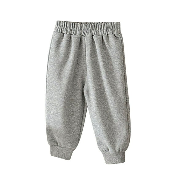 Babcutegg Sweatpants for Toddler Girls Comfortable Elastic Waist Full Length Outfit for Girls Gray