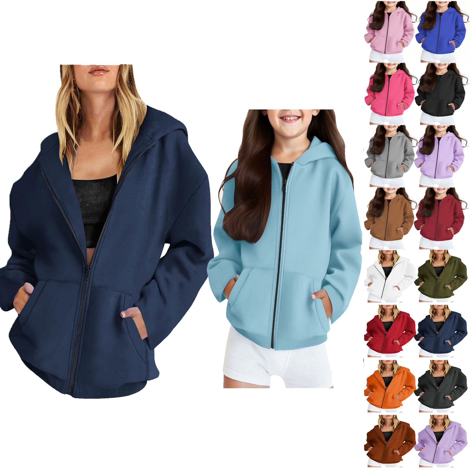 Babcutegg Sweatshirt for Toddler Girls Hoodies Zipper Side Pockets Babcutegg Sweatshirt for Toddler Girls Hoodies Zipper Side Pockets