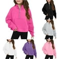 thumbnail image 1 of Babcutegg Sweatshirt for Toddler Girls Long Sleeve Soild Color Zipper Clothes for Girls Gray 9 T, 1 of 7