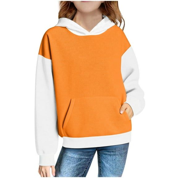 Babcutegg Sweatshirts for Girls Hoodies Casual Fashion Pullover Kids Outfit Orange Size 14