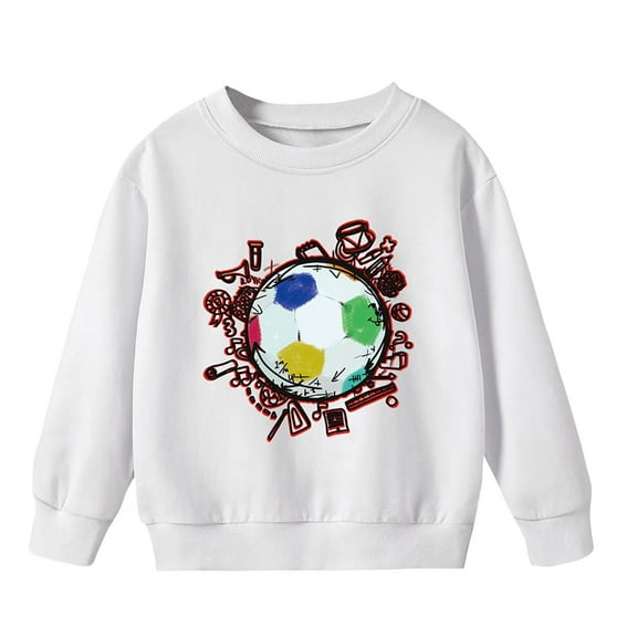 Babcutegg Sweatshirts for Kid Girls Casual Fashion Crew Neck Warm Girls Fall and Winter Clothes White Size 7