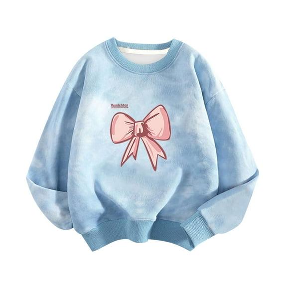 Babcutegg Sweatshirts for Kid Girls Casual Fashion Pullover Regular Fit Girls Fall and Winter Outfit Light Blue Size 4