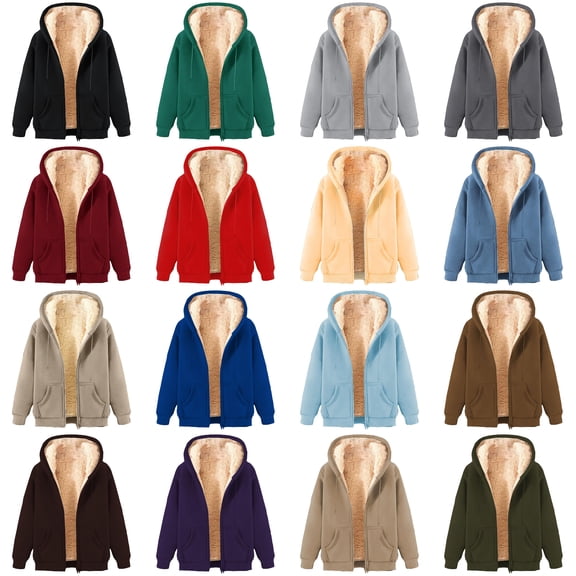 Babcutegg Sweatshirts for Men Fleece Lined Full Zipper Hoodies Soild Color Elastic Cuff Mens Fall and Winter Outfits Light Blue Size S