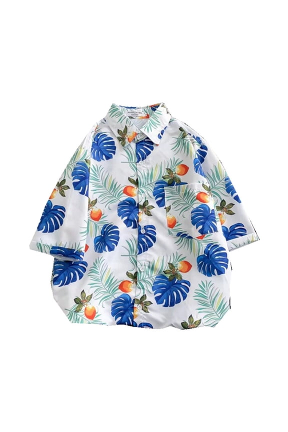 Teen Boys Casual TShirts, Short Sleeve 100% Cotton Graphic Pattern Summer Boys Casual T-Shirts White