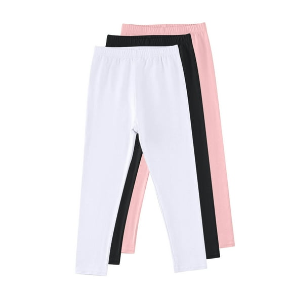 Babcutegg Teen Girls 3PC Leggings Leg Warmer Soild Color Jogger Pants Fall and Winter Clothes for Girls Black Size 4-5