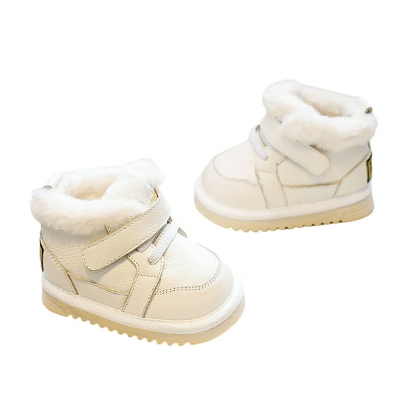 Babcutegg Teen Girls Boots Casual Fashion Fleece Lined Round Head Keep Warm Knee High Fall and Winter Shoes for Girls White Size 0