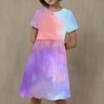 thumbnail image 1 of Babcutegg Teen Girls' Dress, Graphic Pattern Casual Dress Round Neck Girls Summer Dress Multicolor 4-5T, 1 of 5