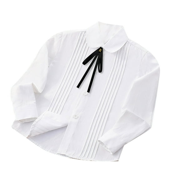 Babcutegg Teen Girls Tops Long Sleeve Lapel Tee Soild Color T-Shirt for Girls Black Size 14