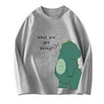 thumbnail image 1 of Babcutegg Toddler Boys Shirts Round Neck Graphic Pattern Long Sleeve Outfit for Boys Gray 9 T, 1 of 3