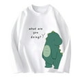 thumbnail image 1 of Babcutegg Toddler Boys Shirts Round Neck Graphic Pattern Long Sleeve Outfit for Boys White 5 T, 1 of 3