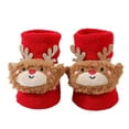 thumbnail image 1 of Babcutegg Toddler Girls Christmas Socks Graphic Pattern Cozy Socks with Grippers Soft Bottom Girls Fall and Winter Footwears Red Size 0, 1 of 2