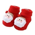 thumbnail image 1 of Babcutegg Toddler Girls Christmas Socks Graphic Pattern Slipper Socks with Grips Plush Girls Fall and Winter Footwears Red Size 0, 1 of 3