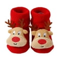 thumbnail image 1 of Babcutegg Toddler Girls Christmas Socks Slipper Socks Ankle Length Soft Bottom Girls Fall and Winter Underwears Red Size 0, 1 of 3