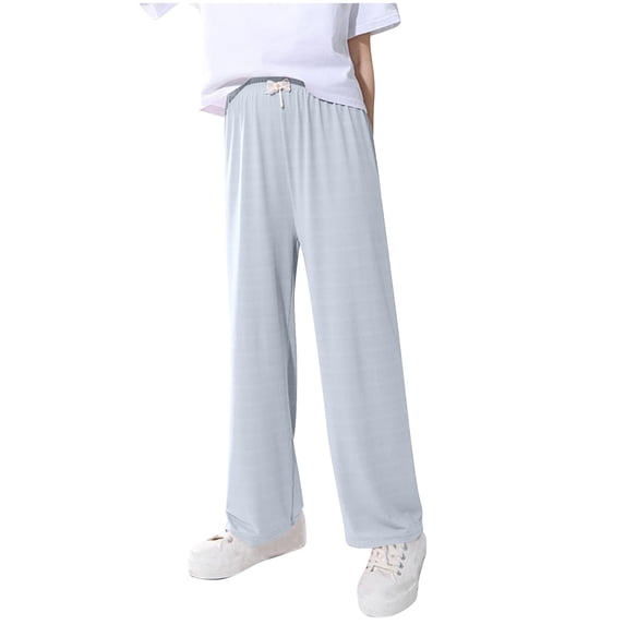 Babcutegg Toddler Girls Long Pants High Waist Regular Fit Side Pockets Girls Outwear White
