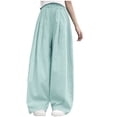 thumbnail image 1 of Babcutegg Toddler Girls Long Pants Relaxed Fit Wide Leg Soild Color Girls Clothes Green, 1 of 6