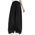 thumbnail image 1 of Babcutegg Toddler Girls Long Pants Soild Color Wide Leg Relaxed Fit Girls Clothes Black, 1 of 6