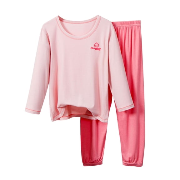 Babcutegg Toddler Girls Pajamas Set Long Sleeve Blouse and Long Pants 2pc with Long Sleeve Shirts and Long Pants Featherweight Homewear for Girls Pink