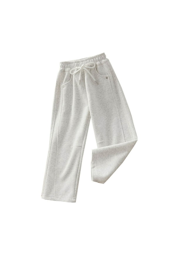 Toddler Girls Pants Soild Color High Waist Elastic Waist Clothes for Girls Gray