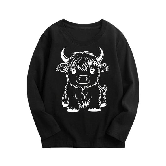 Babcutegg Toddler Girls Shirts Polyester&Spandex Graphic Pattern Long Sleeve Tops for Toddler Girls Black 2 T