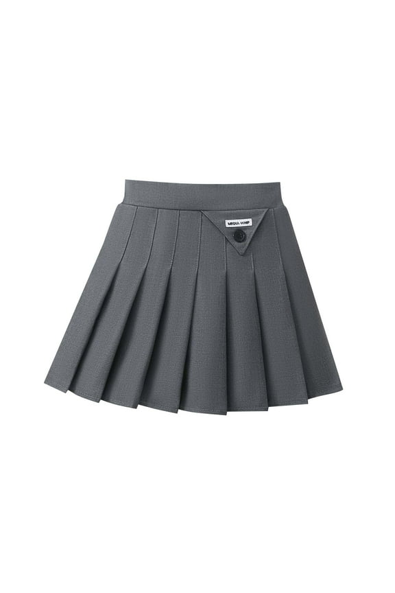 Toddler Girls Skirts Pleated Back to School Essentials A Line School Uniform for Girls Gray