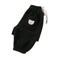 thumbnail image 1 of Babcutegg Toddler Girls SweatPants Side Pockets Full Length Straight Leg Girls Clothes Black, 1 of 4