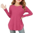 thumbnail image 1 of Babcutegg Toddler Girls T Shirts Polyester&Spandex Soild Color Long Sleeve Tops for Girls Hot Pink 7 T, 1 of 5
