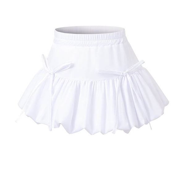 Babcutegg Toddler Girls Uniform Skirts Soild Color Back to School Essentials A Line School Uniform for Girls White