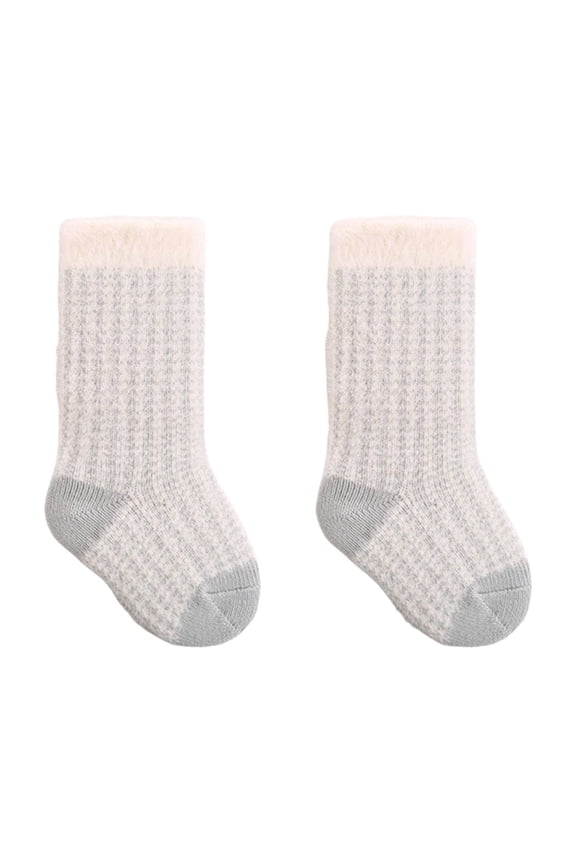 Toddler Girls Warm Socks Soft Bottom Warm Socks Cozy Socks Fall and Winter Footwears for Girls Blue Size M