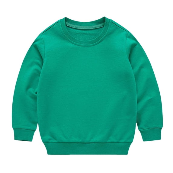 Babcutegg Tops for Boys Soild Color Long Sleeve Crew Neck Clothes for Toddler Boys Green 5 T