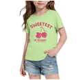 thumbnail image 1 of Babcutegg Unisex Breathable Cotton Short Sleeve T-Shirt Featuring Sweet Cherry Print And Classic Round Neck Design Green Size 13, 1 of 6