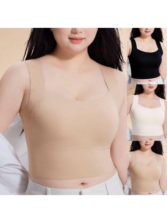 Women' s Plus Size Seamless Push-Up Bra Backless Comfortable Everyday Underwire-Free Lingerie with Supportive Lift and Elegant Bare-Back Design Size 3XL