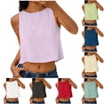 thumbnail image 1 of Babcutegg Women’s Solid Linen Blend Sleeveless Tank Top – Casual Loose-Fit Round-Neck Button-Up Summer Top Green Size L, 1 of 9