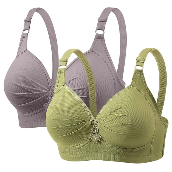 Babcutegg Womens 3PC Bra Comfortable Adjustable Straps High Support Padded Underwear for Women Gray Size 48