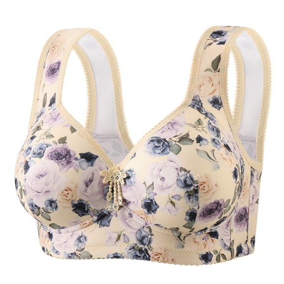 Babcutegg Womens Bra Full coverage Comfortable Wireless Lightweight Womens Underwear Beige Size 38