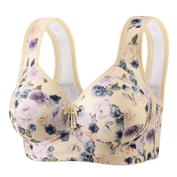 Babcutegg Womens Bra Full coverage Comfortable Wireless Lightweight Womens Underwear Beige Size 38