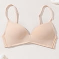thumbnail image 1 of Babcutegg Womens Bra High Support Padded Wireless Lightweight Womens Underwear Beige Size L, 1 of 5