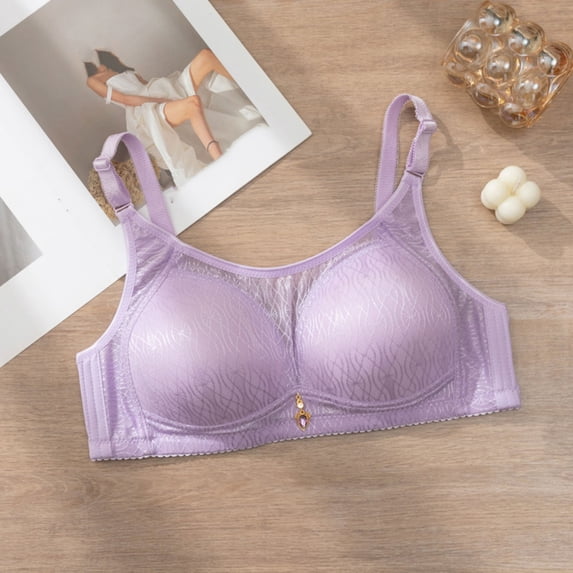 Babcutegg Womens Bra Padded Lightweight Adjustable Straps High Support Womens Underwear Purple Size 40