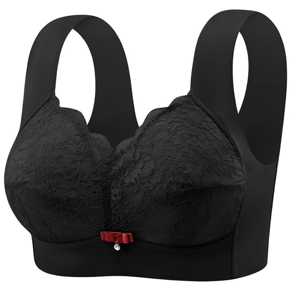 Babcutegg Womens Bra Seamless Lightweight Comfortable Adjustable Straps Womens Underwear Black Size L
