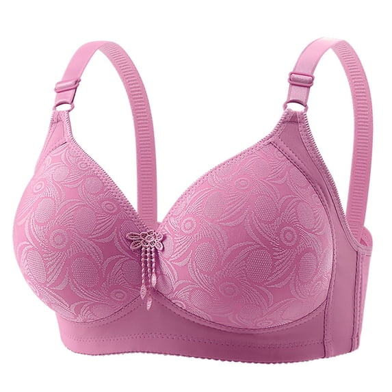 Babcutegg Womens Bra Wireless Adjustable Straps Lightweight Padded Womens Underwear Purple Size M
