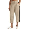 thumbnail image 1 of Babcutegg Womens Capris Wide Leg Elastic Waist Side Pockets Women's Clothes Khaki, 1 of 5