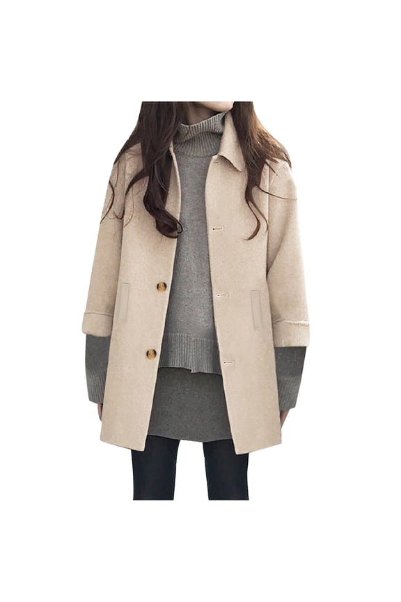 Womens Jackets Regular Fit Fleece Linked Long Sleeve Side Pockets Fall and Winter Outwear for Women Coffee Size M