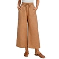 thumbnail image 1 of Babcutegg Womens Linen Pants Side Pockets Casual Fashion Lightweight Soild Color Elastic Waist Summer Clothes for Women Orange Size L, 1 of 8