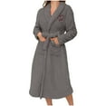 thumbnail image 1 of Babcutegg Womens Nightgowns Light Weight Kimono Style Fluffy Bathrobe for Women Dark Gray Size XL, 1 of 5