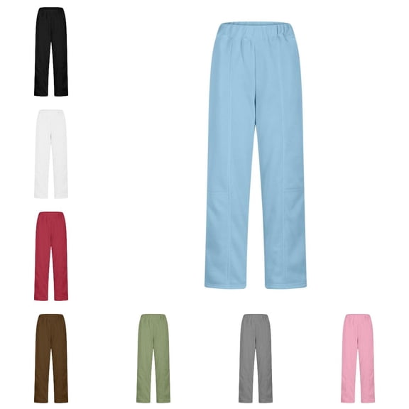 Babcutegg Womens Pants Straight Leg Long Length Wide Leg High Waist with Drawstring Fall and Winter Clothes for Women Black Size S