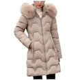 thumbnail image 1 of Babcutegg Womens Parka Jackets Fleece Lined Long Sleeve Side Pockets Fall and Winter Outwears for Women Khaki Size 2XL, 1 of 9