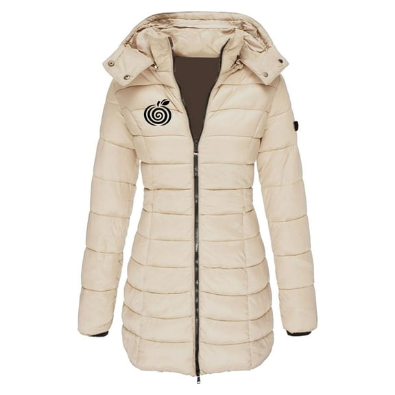 Babcutegg Womens Parka Jackets Side Pockets Long Sleeve Fleece Lined Fall and Winter Clothes for Women Khaki Size 3XL