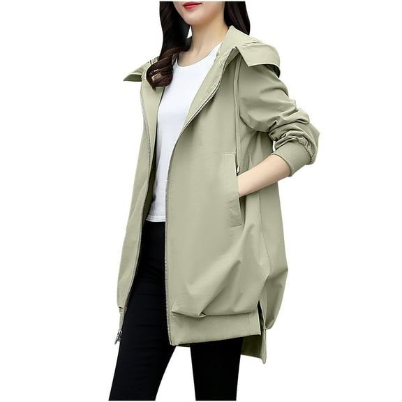 Babcutegg Womens Peacoat Lapel with Button Side Pockets Long Length Regular Fit Fall and Winter Jackets for Women Green Size M